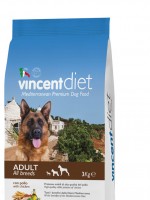 Vincent Diet, pilnavertis subalansuotas pašaras visų veislių suaugusiems šunims su vištiena